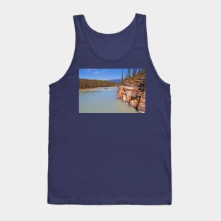 Canada. Canadian Rockies. Jasper National Park. Athabasca River. Cliff. Tank Top